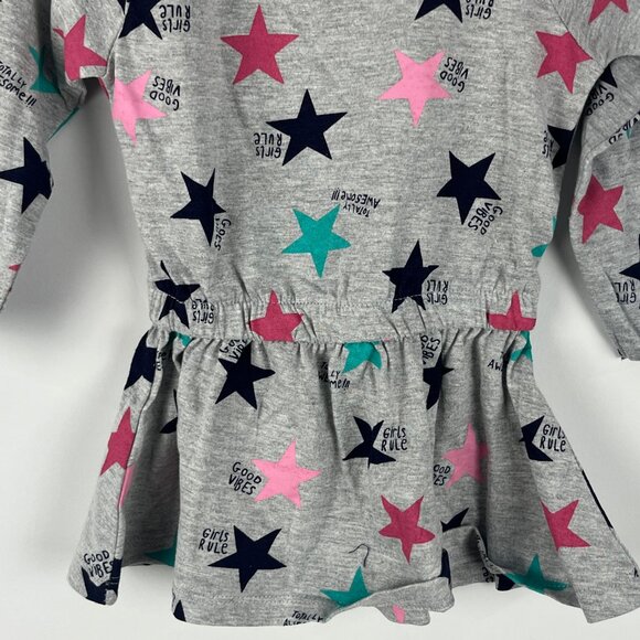 Minoti Baby Toddler Dress Size 9-12M Gray Long Sleeve Raglan 100% Cotton - Picture 7 of 7